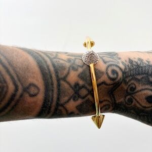 Noir NYC gold pavé pyramid bangle